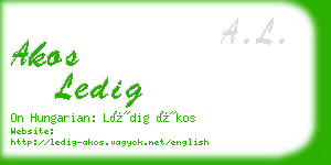 akos ledig business card